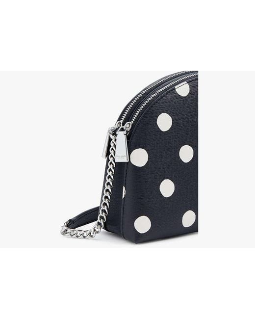 Kate Spade Black Morgan Sunshine Dot Double-Zip Dome Crossbody