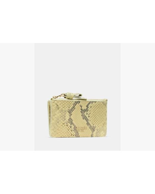 Kate Spade Metallic Loop Snake Embossed Zip Card Case