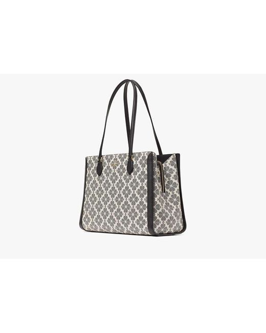 Kate Spade Black Signature Spade Flower East West Large Laptop Tote