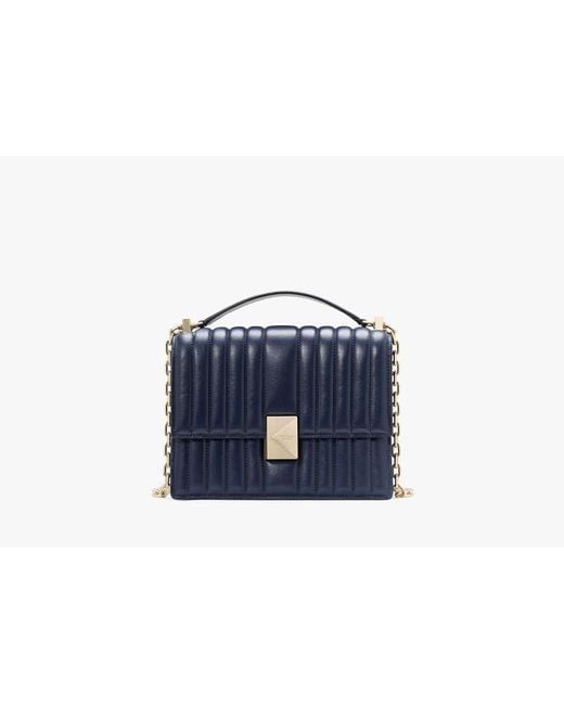 Kate Spade Blue Deco Quilted Chain Shoulder Bag