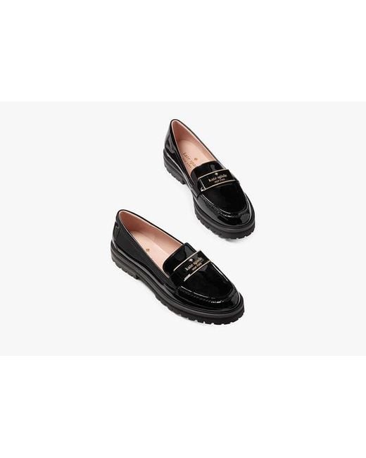 Kate Spade Black Quinn Lug Loafer