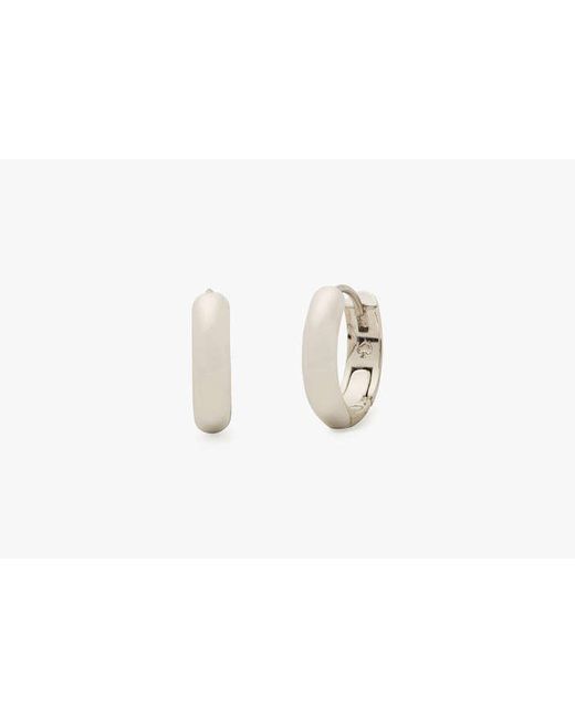Kate Spade White Brilliant Statements Metal Huggies