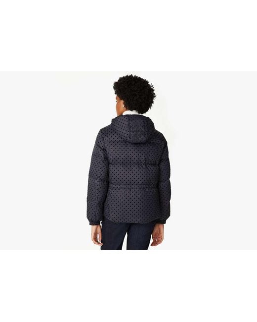 Kate Spade Black Flocked Dot Short Puffer