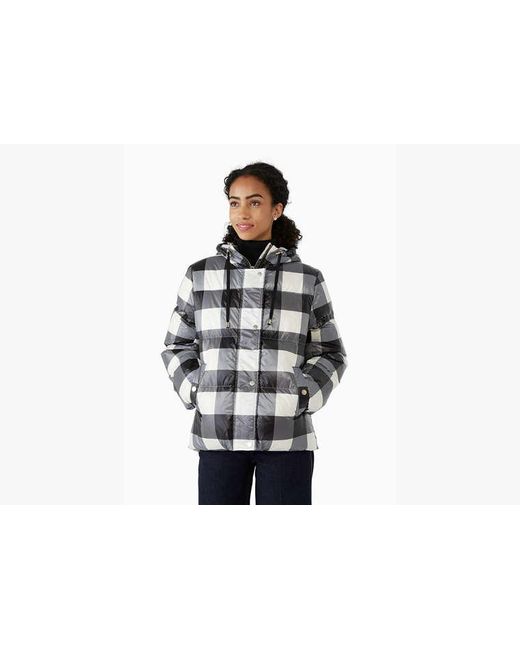Kate Spade Black Festive Check Short Puffer