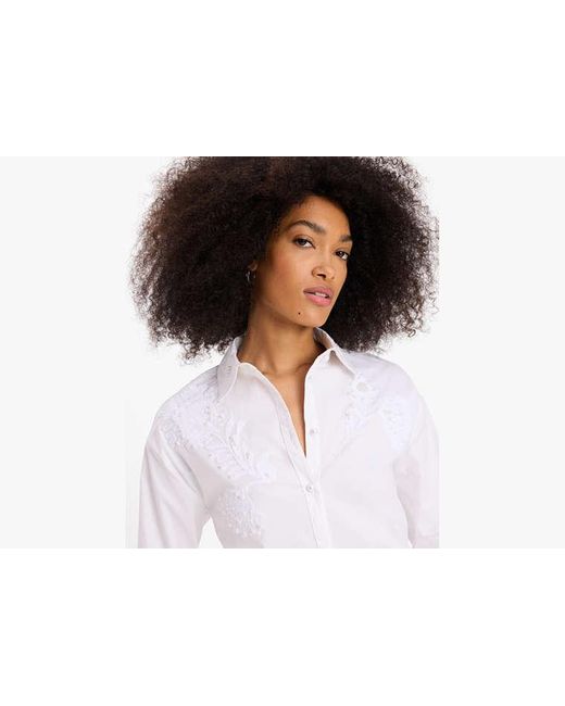 Kate Spade Black Autumn Paisley Embroidered Shirt