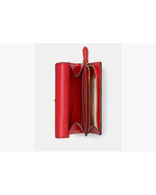Kate Spade Red Bridget Patent Small L-Zip Wallet