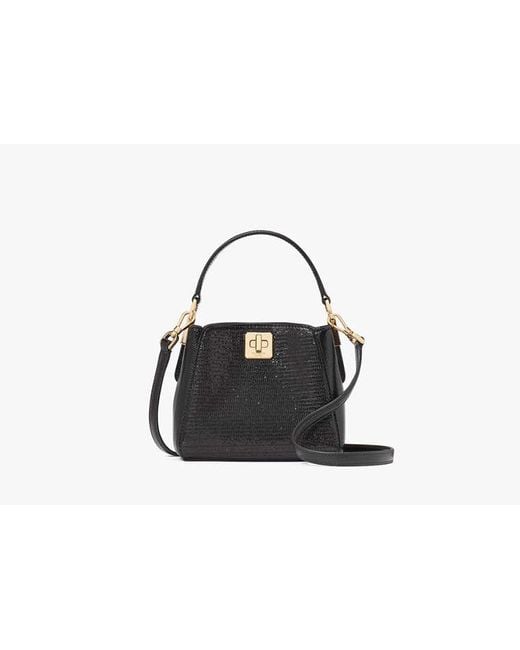 Kate Spade Black Phoebe Glitter Mini Top Handle Crossbody