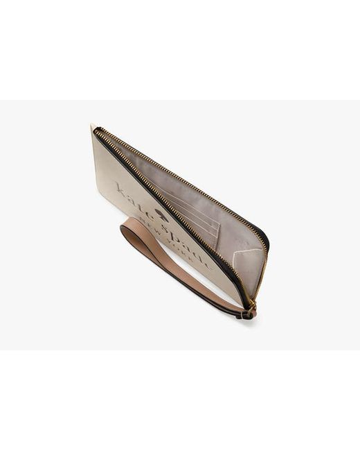 Kate Spade Black Lucy Medium L-Zip Wristlet, Toasted Hazelnut