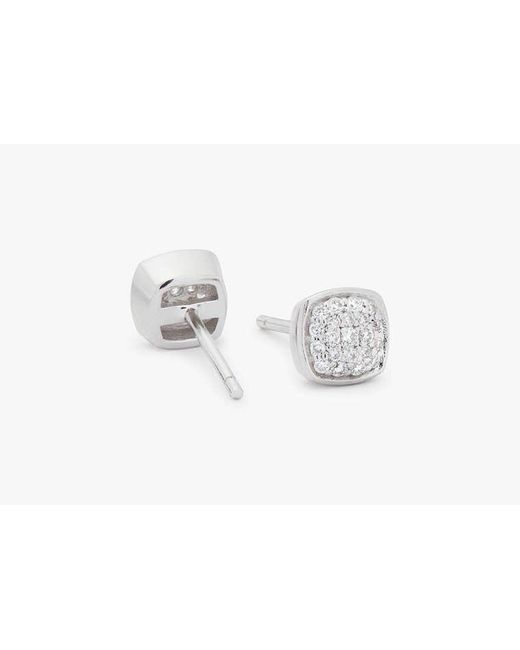 Kate Spade White Fine Time To Shine Pavé Diamond Studs