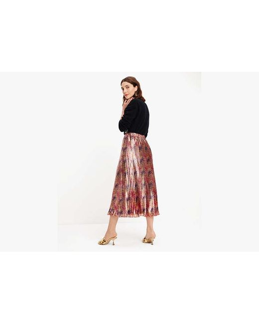 Kate Spade Black Winter Chrysanthemum Pleated Skirt