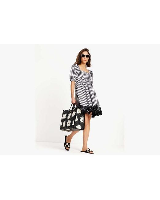 Kate Spade Black Spring Gingham Puff Sleeve Dress
