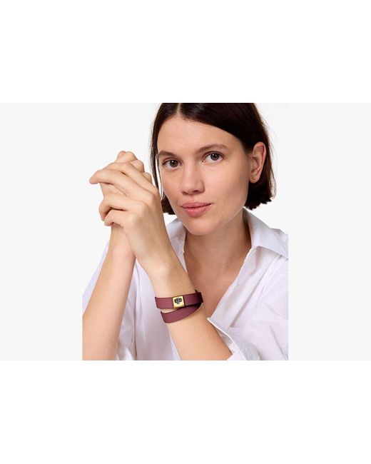 Kate Spade Red Phoebe Leather Double Wrap Bracelet