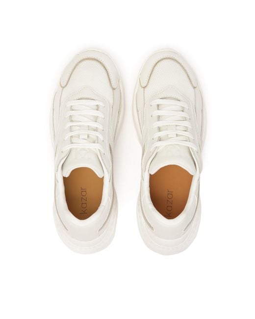 Baskets Blanches Avec Garnitures Dorées Kazar en coloris White