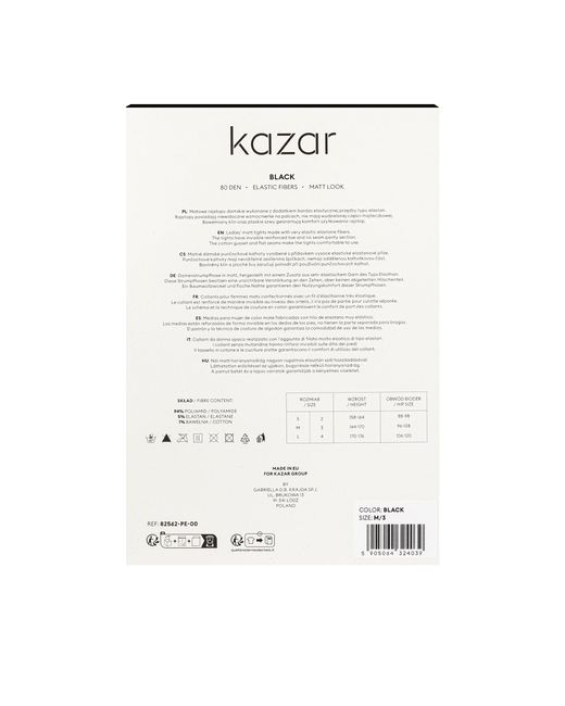 Kazar White Schwarze Matte Strumpfhose Mit Monogrammen 80 Den