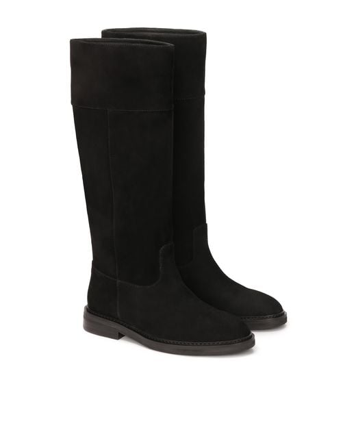 Kazar Black Flache Stiefel Aus Wildleder Zum Hineinschlüpfen