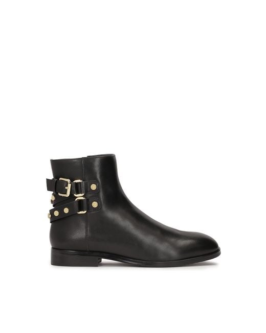 Kazar Black Schwarze Stiefel Mit Strasssteinen Auf Flacher Sohle