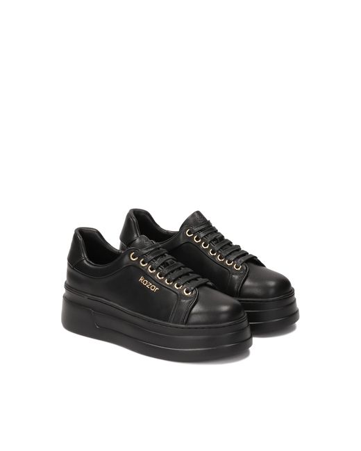 Kazar Black Turnschuhe Aus Leder Mit Dicker Gerader Sohle