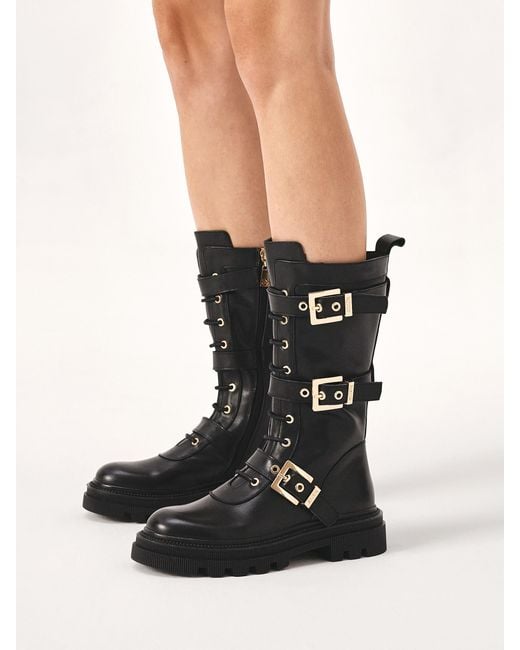 Kazar Black Stiefel Mit Hohem Schaft Und Fester Sohle