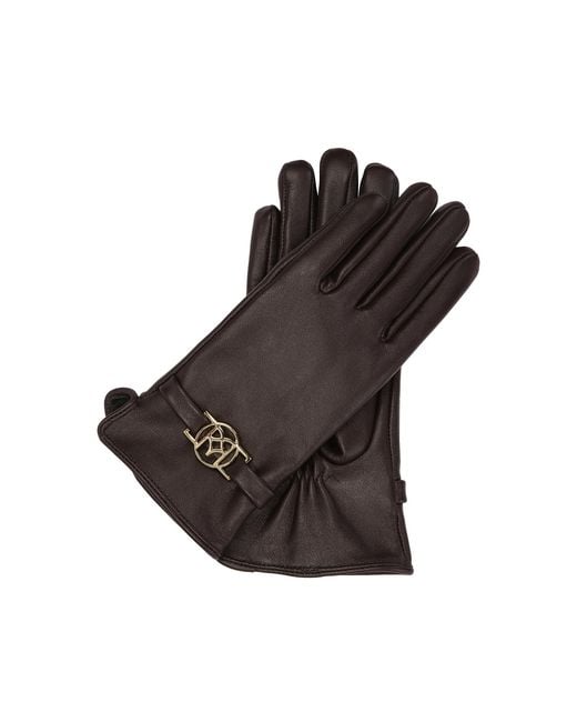 Kazar Black Braune Lederhandschuhe Mit Monogramm