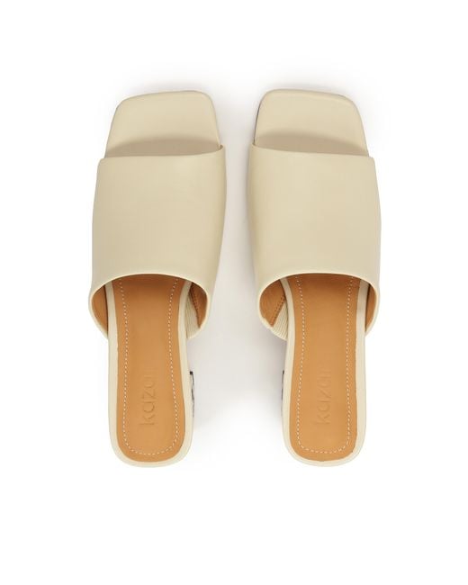 Kazar White Elegante Pantoletten Auf Einem Mit Steinen Verzierten Absatz