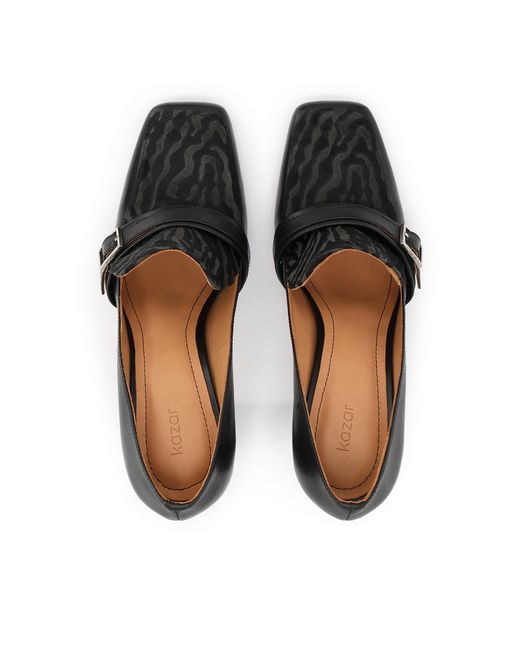 Escarpins Noirs À Talon Aiguille Avec Des Accents D&#039;Impression Animale Kazar en coloris Black