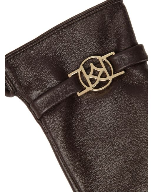 Kazar Black Braune Lederhandschuhe Mit Monogramm