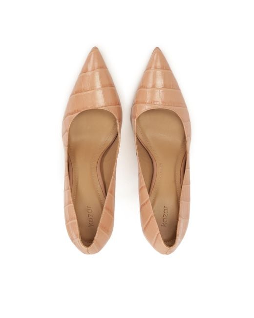 Kazar White Pumps Aus Geprägtem Leder