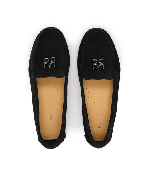 Kazar Black Klassische Schwarze Wildleder-Mokassins