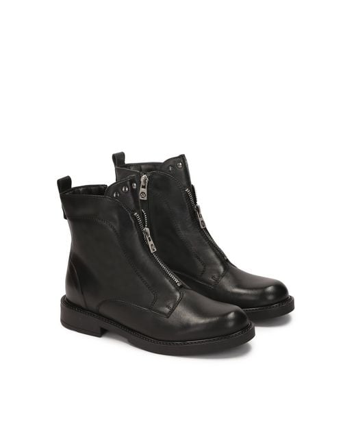 Cómodas Botas Negras Con Cremallera En La Parte Superior Kazar de color Black