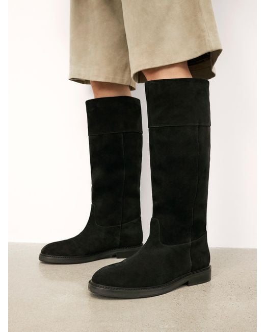 Kazar Black Flache Stiefel Aus Wildleder Zum Hineinschlüpfen