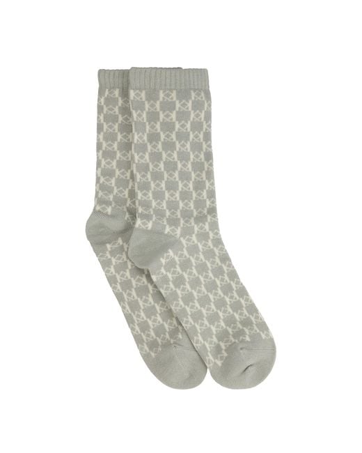 Kazar Gray Graue Socken Mit -Monogrammen