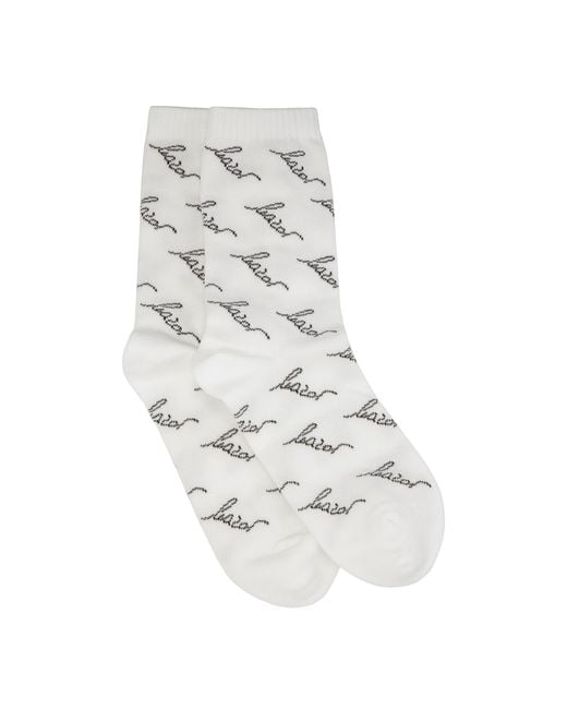 Calcetines Blancos Con Logotipos Kazar de color White