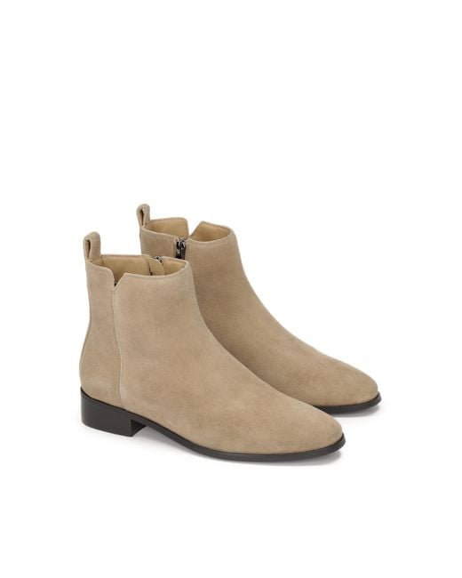 Kazar Natural Stiefel Mit Flachem Absatz Aus Wildleder