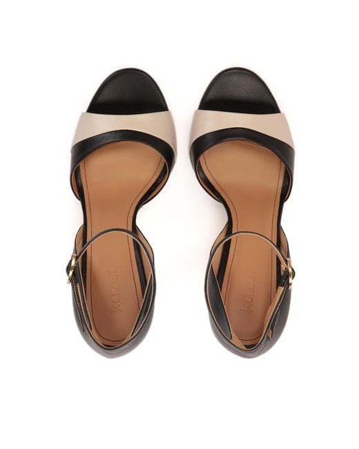 Sandales À Talons Noires Et Beiges Kazar en coloris White