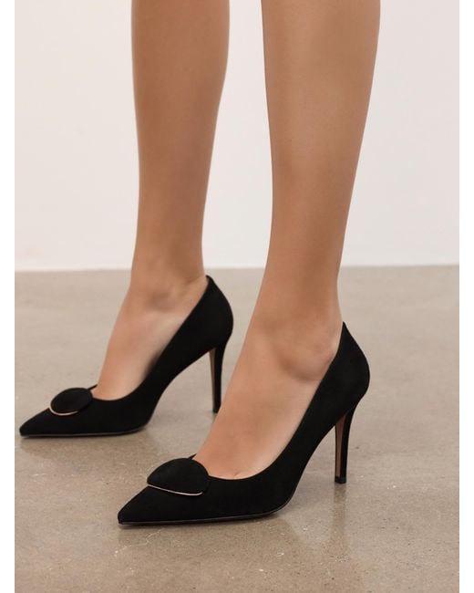 Kazar Black Schwarze Wildlederpumps Mit Verzierung