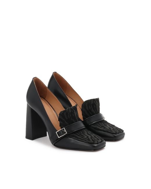 Escarpins Noirs À Talon Aiguille Avec Des Accents D&#039;Impression Animale Kazar en coloris Black