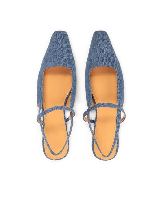 Escarpins Plats En Denim Avec Nez Allongé Kazar en coloris Blue