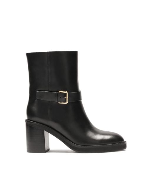 Kazar Black Schlupfstiefel Aus Leder Mit Breitem Absatz