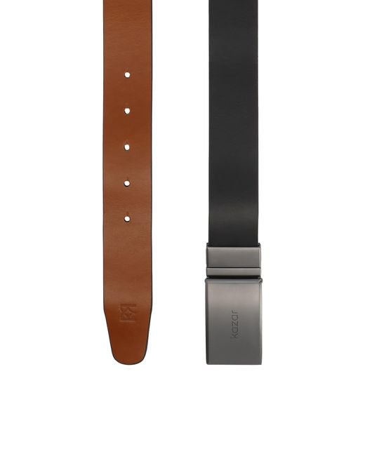 Correa De Doble Cara Con Hebilla Completa Mate Kazar de hombre de color Brown