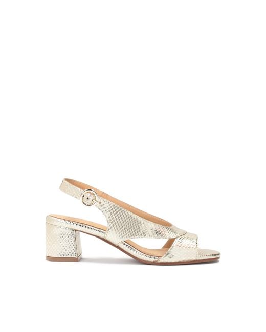 Kazar Natural Sandalen Mit Breitem Absatz Aus Geprägtem Leder