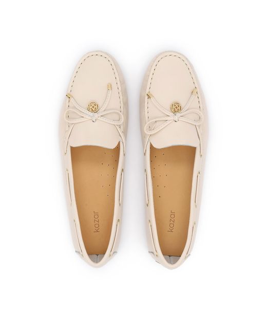 Kazar Natural Klassische Leder-Mokassins Mit Zehensteg