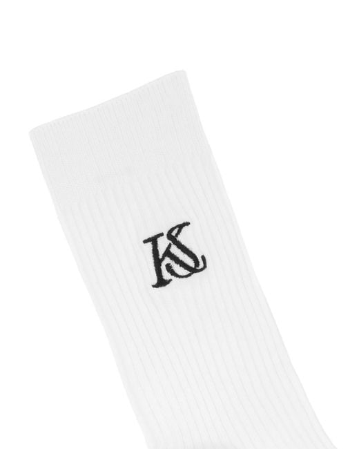 Chaussettes Blanches Confortables Avec Logo Sur Le Devant Kazar en coloris White