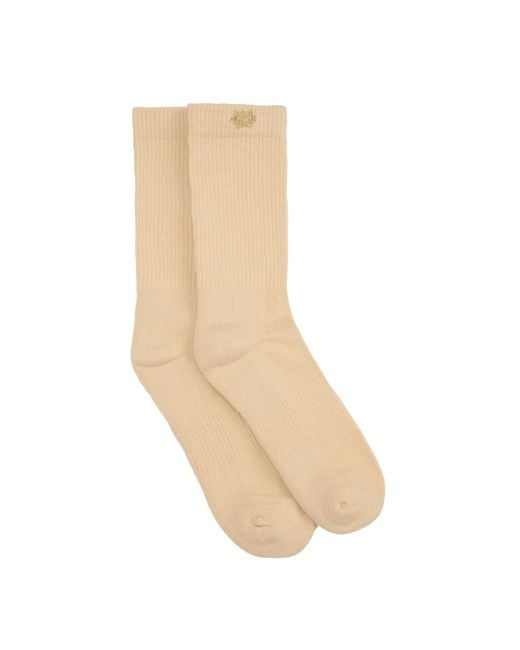 Kazar White Beigefarbene Hohe Socken Mit Monogramm