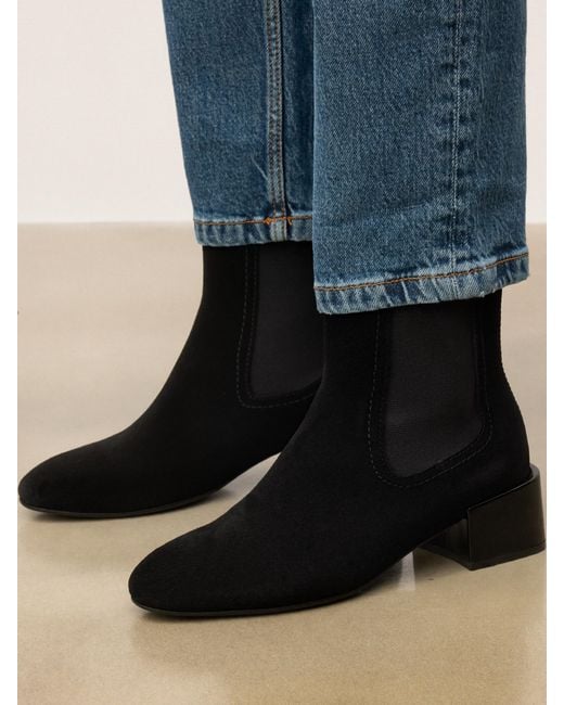 Bottes En Daim Avec Tige Élastique Et Talon Bas Kazar en coloris Black