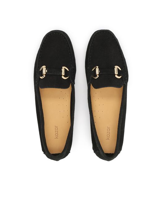 Kazar Black Schwarze Wildledermokassins Mit Clutch