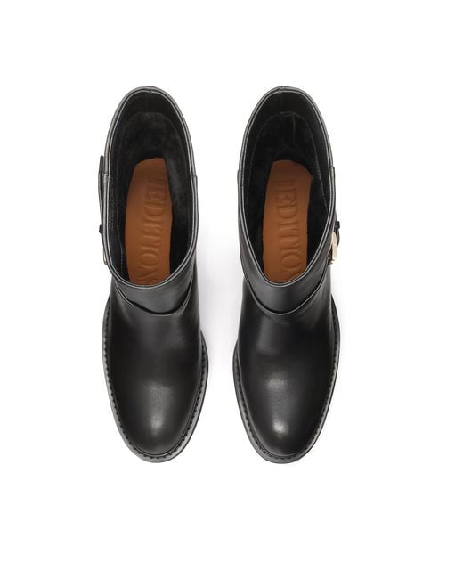 Kazar Black Schlupfstiefel Aus Leder Mit Breitem Absatz