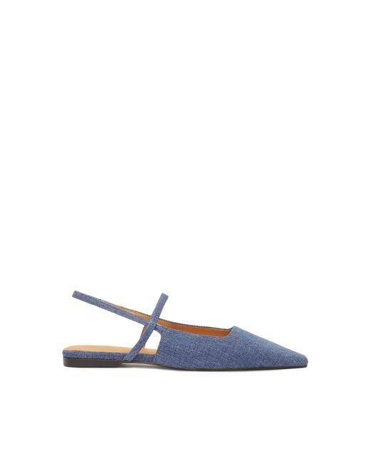 Escarpins Plats En Denim Avec Nez Allongé Kazar en coloris Blue