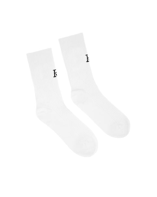 Chaussettes Blanches Confortables Avec Logo Sur Le Devant Kazar en coloris White