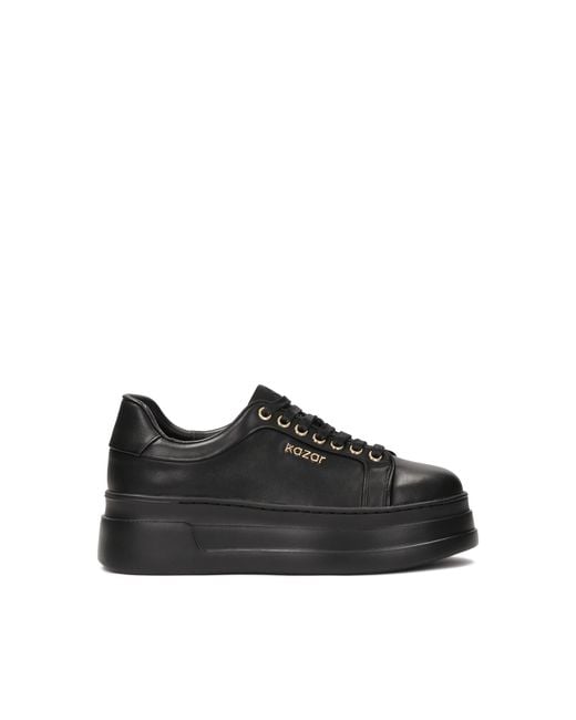 Kazar Black Turnschuhe Aus Leder Mit Dicker Gerader Sohle