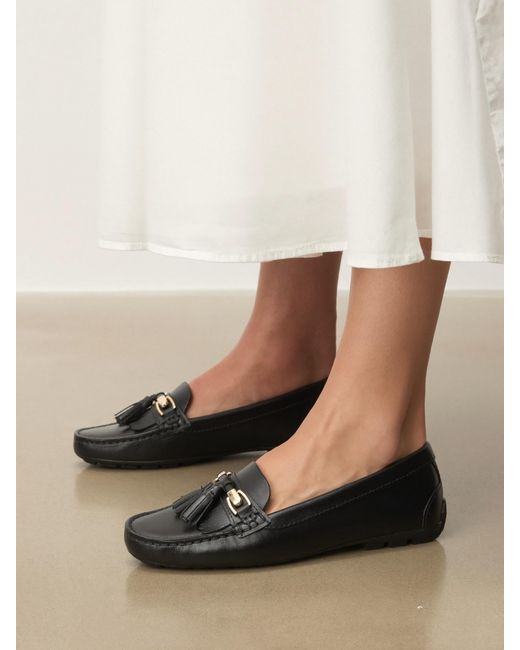 Kazar Black Schwarze Mokassins Aus Naturleder Mit Schnallen